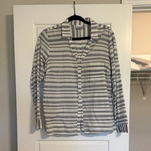 Columbia Blue and White Striped Shirt